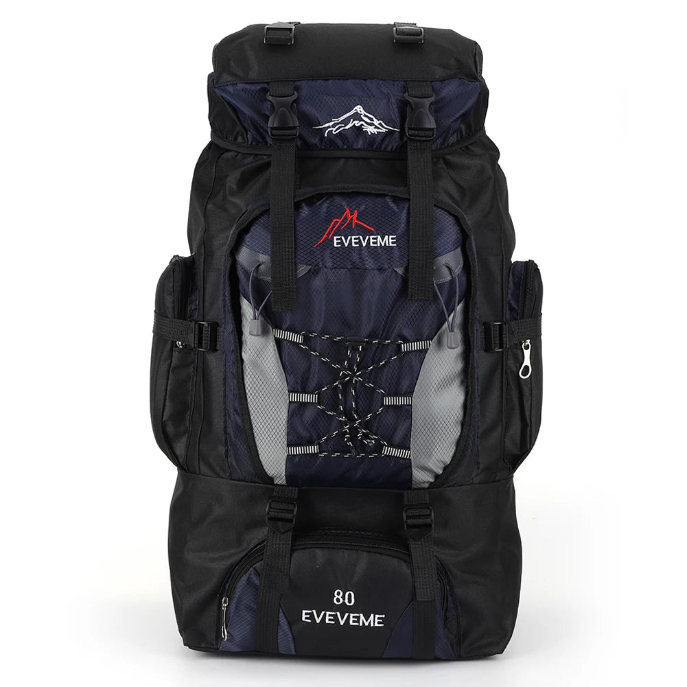 80L Waterproof Hiking Backpack – Perfect for Camping &amp; Trekking Adventures - Navy Blue image