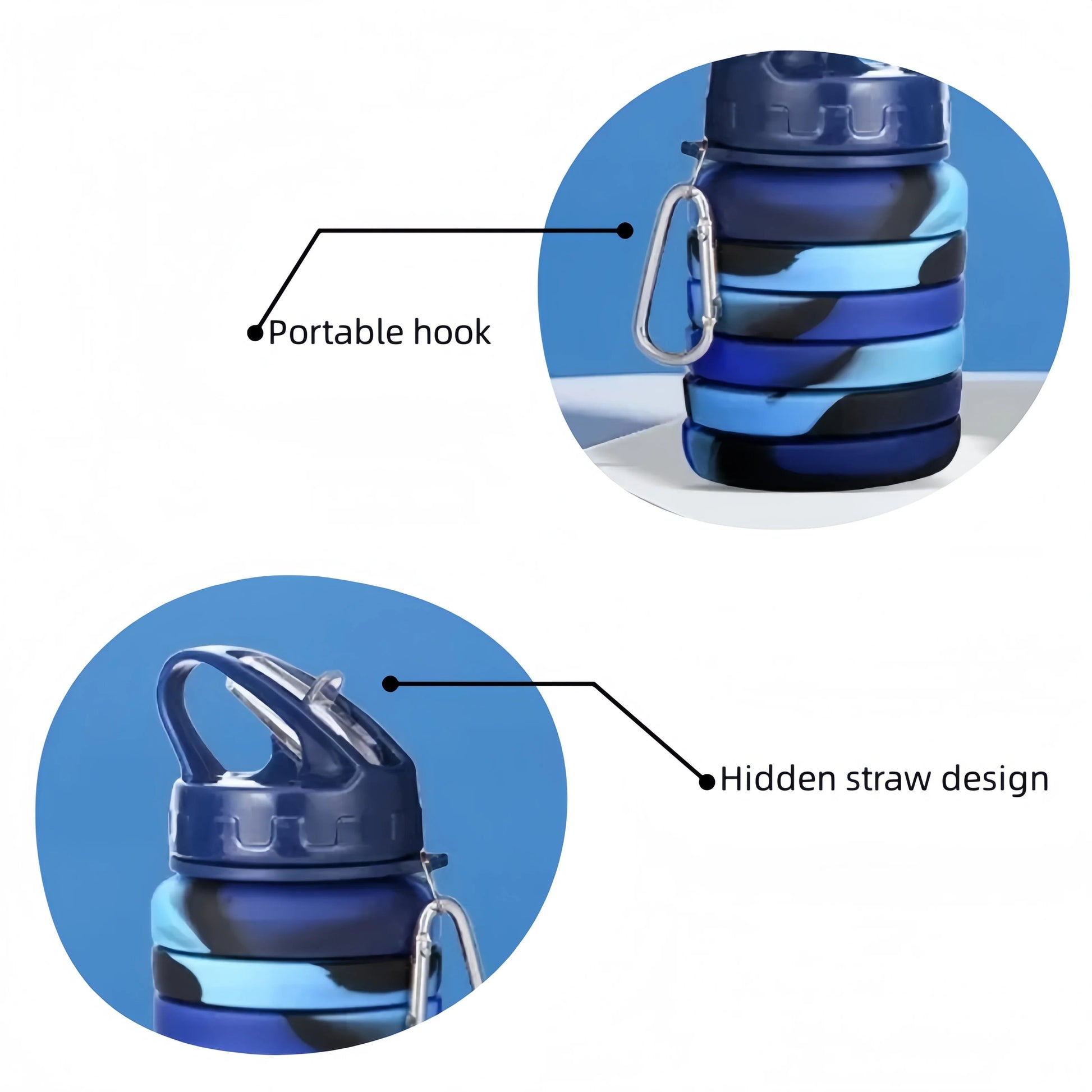Food Grade Silicone Foldable Water Bottle – Perfect for Sports and Travel image 3