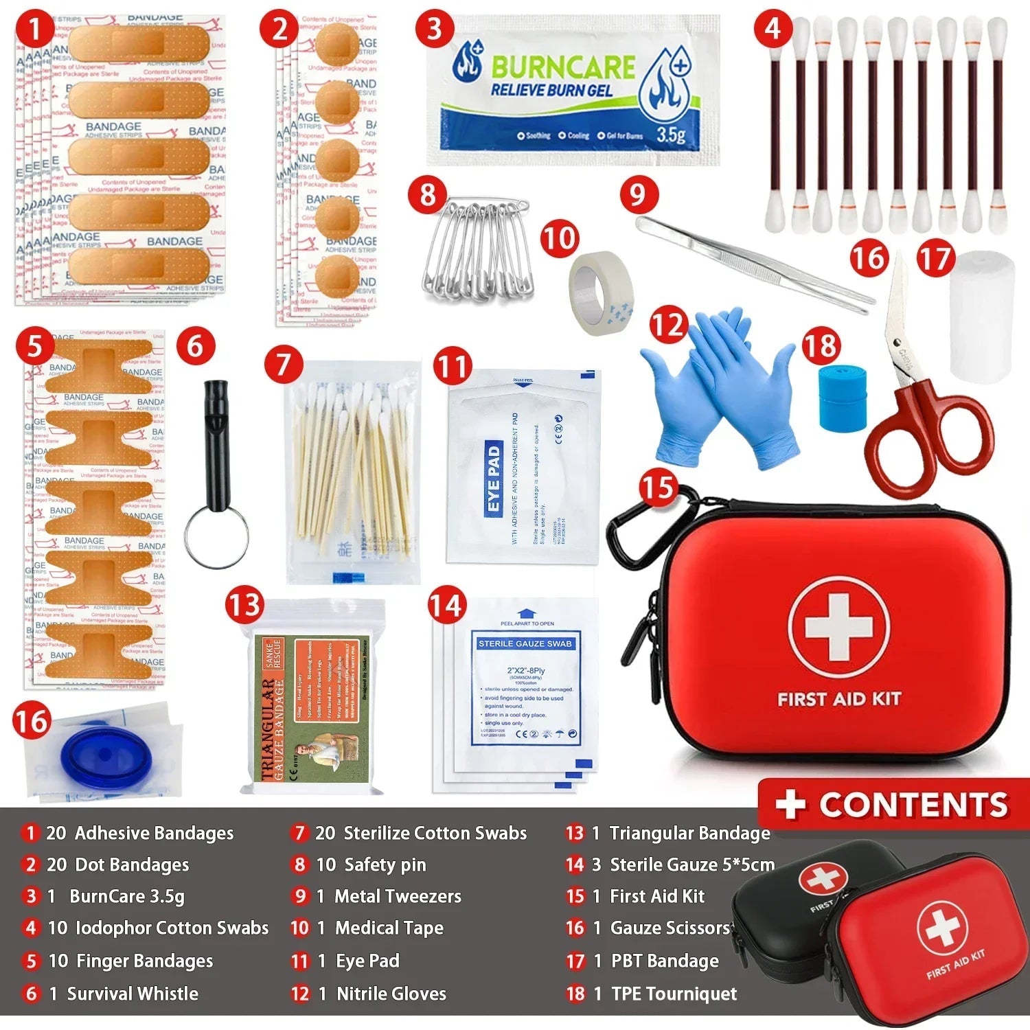 First Aid Kit 26-330 Piece All-Purpose Tactical Emergency Kit - Red EVA 103 image