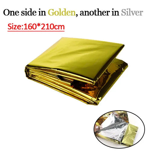 Folding Emergency Blanket – Essential Outdoor Survival Gear - Gold 1.6m X 2.1m image