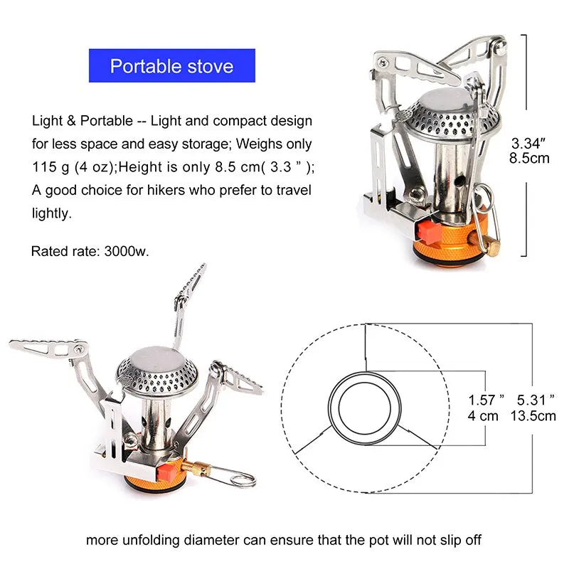 Widesea Camping One-piece Gas Stove Heater – Compact &amp; Efficient Outdoor Cooking image 3