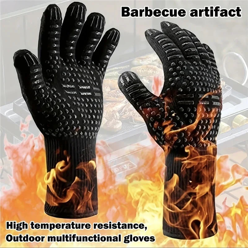 One Piece BBQ Gloves – High-Temperature Resistance Oven Mitts image 0