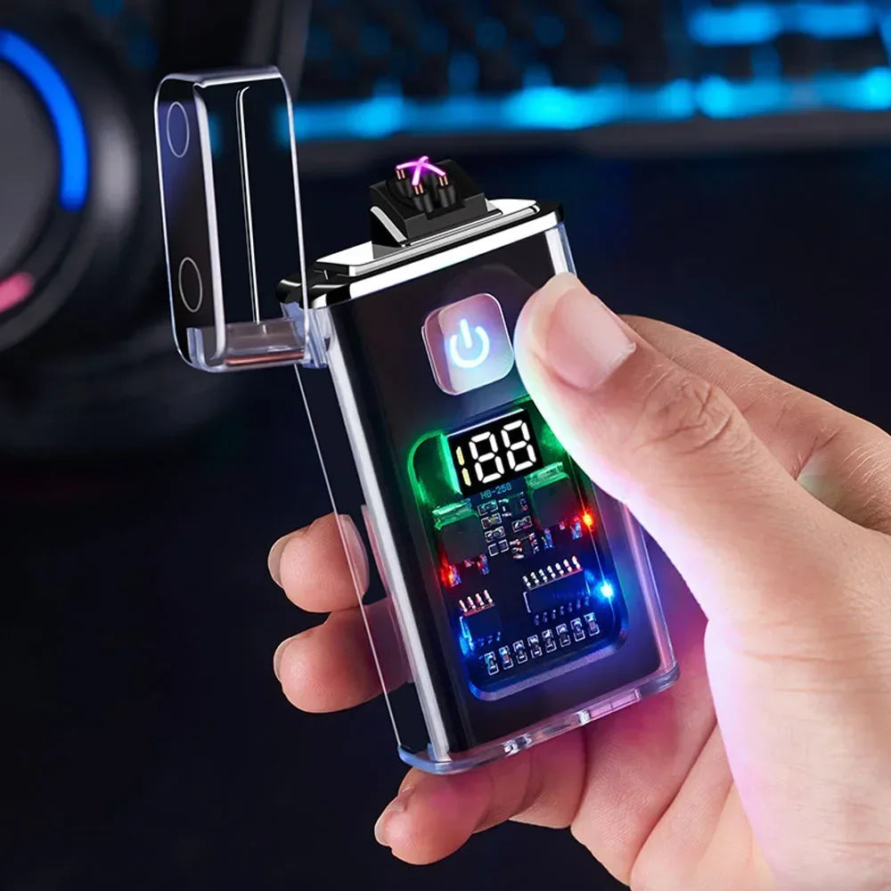 Stylish USB Rechargeable Electric Lighter – Dual ARC Plasma for Outdoor Use image 0