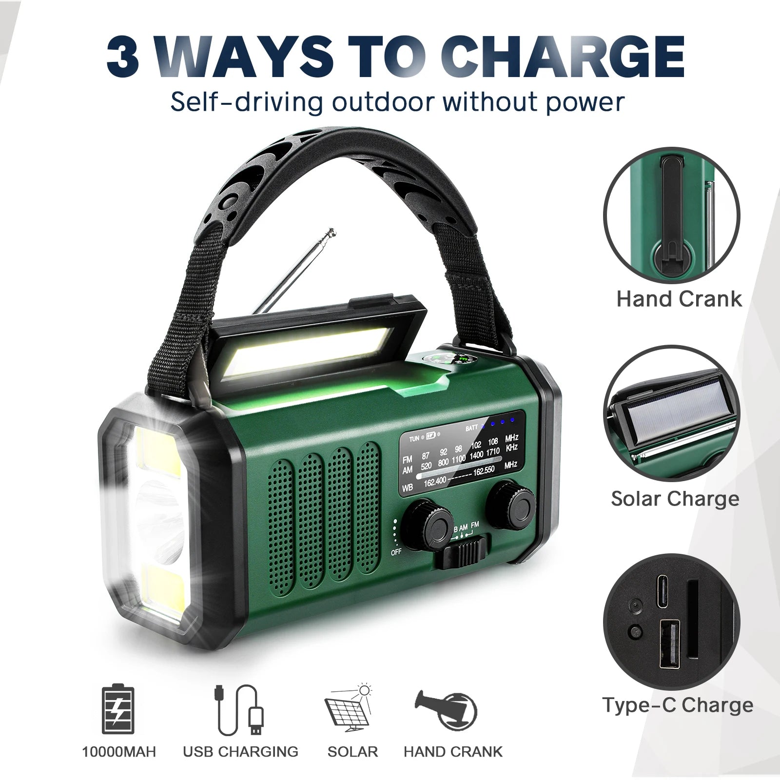 Woopker Radio E30 – Versatile Emergency Companion with 10000mAh Power Bank image 2