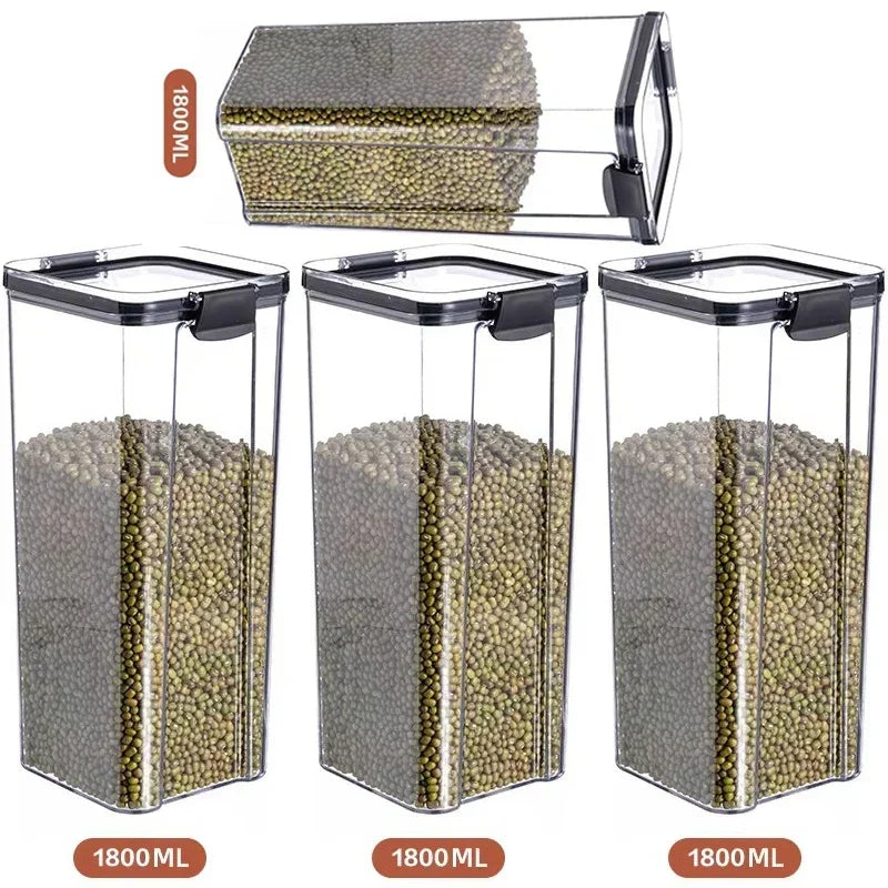 Stackable Plastic Food Storage Containers – Versatile Kitchen Organization - 1800ml x4 image