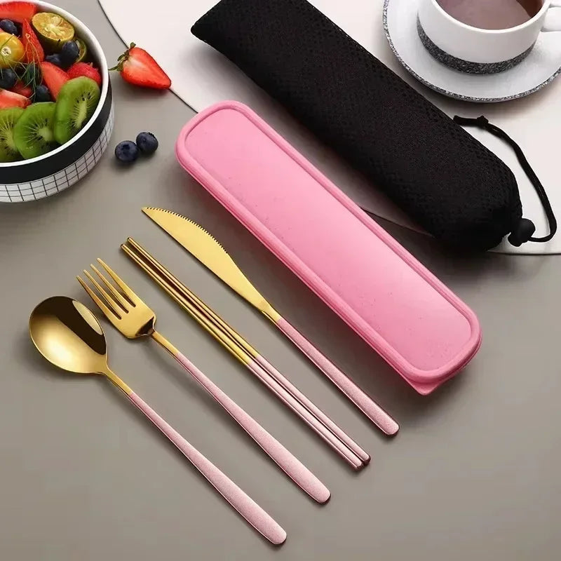 Portable Cutlery Set – 304 Stainless Steel Travel Tableware with Case image 6