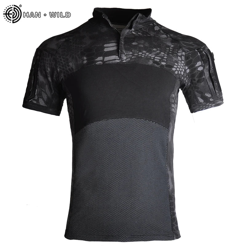 Tactical T-Shirt for Men – Ideal for Airsoft, Paintball, and Outdoor Activities - black python, S-45-55kg image