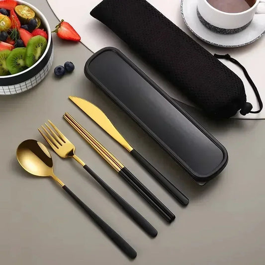 Portable Cutlery Set – 304 Stainless Steel Travel Tableware with Case image 13