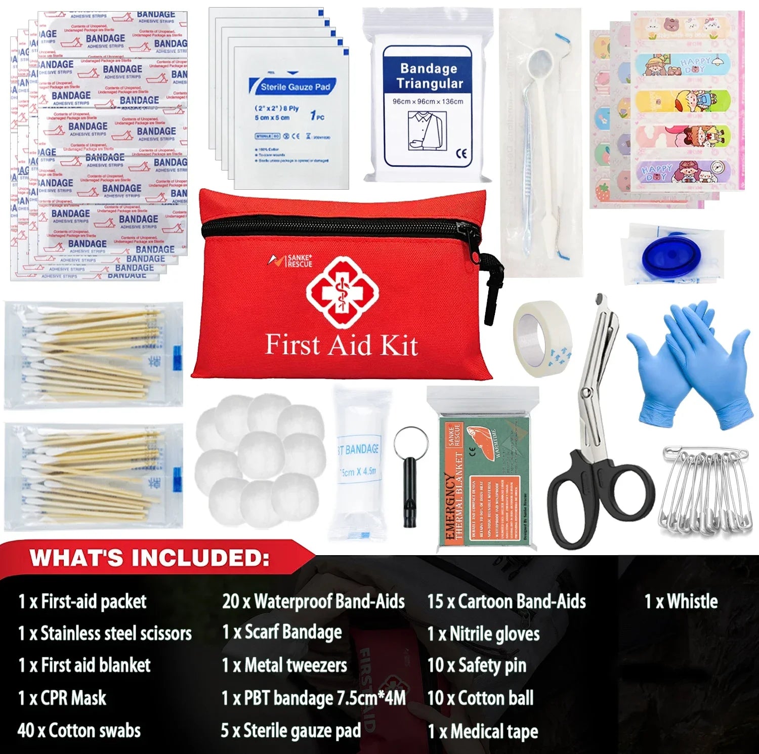 First Aid Kit 26-330 Piece All-Purpose Tactical Emergency Kit - 110 pcs image