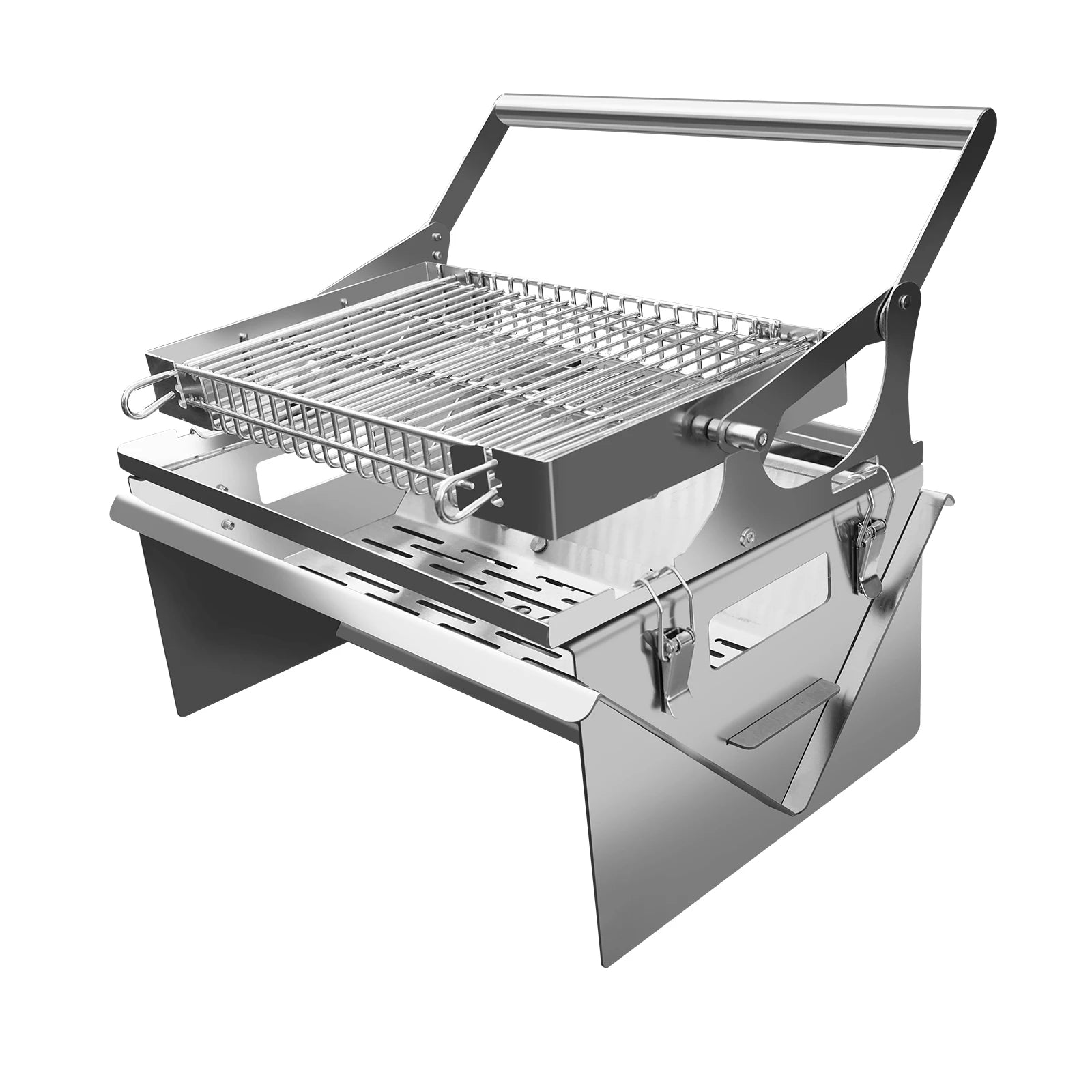 Portable BBQ Grill with 360° Rotating Top Grid for Camping image 6