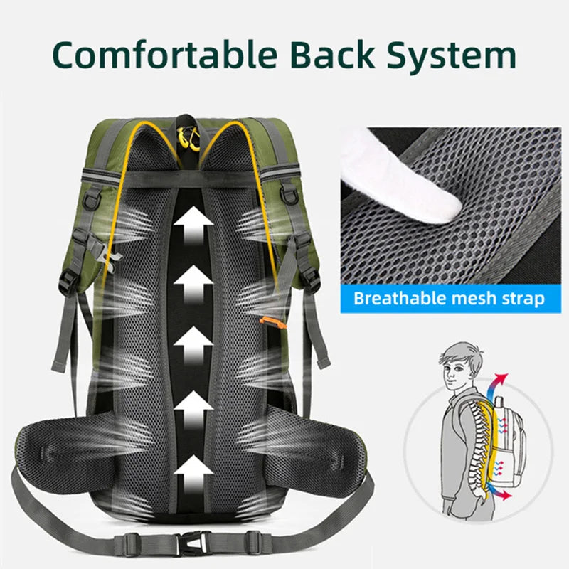 50L Travel Backpack for Men – Waterproof Hiking &amp; Camping Bag image 2