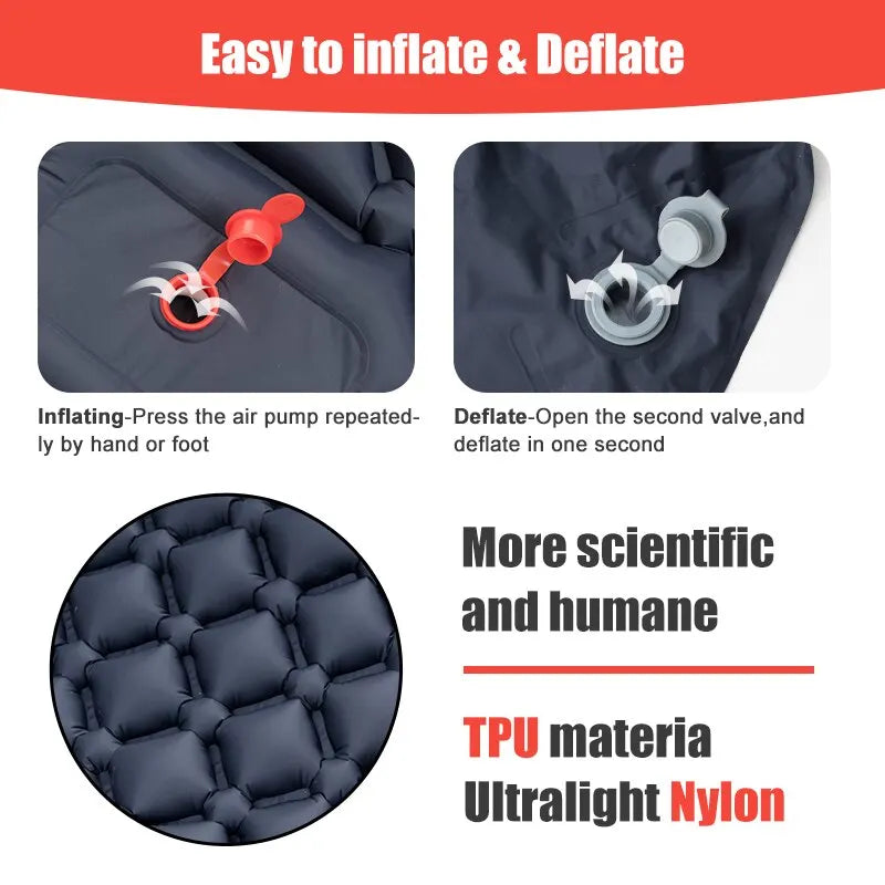 Outdoor Camping Inflatable Mattress – Ultralight Air Mat with Built-In Pump image 2