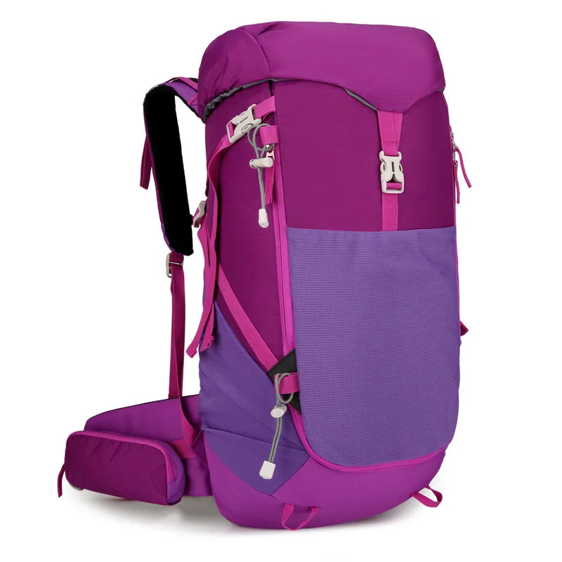 Versatile 40L Waterproof Camping Backpack for Outdoor Adventures - Purple image