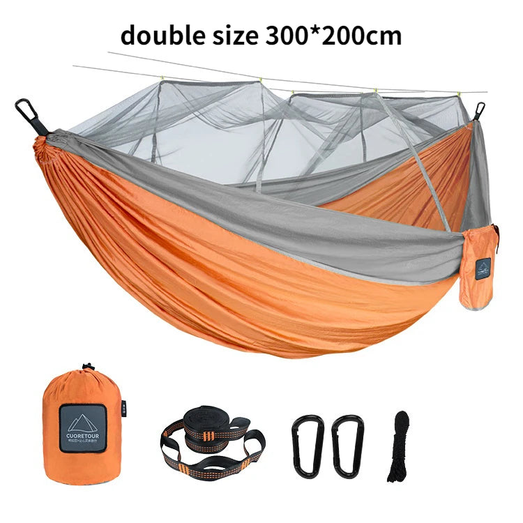 Portable Nylon Camping Hammock with Mosquito Net – Single &amp; Double Size image 11