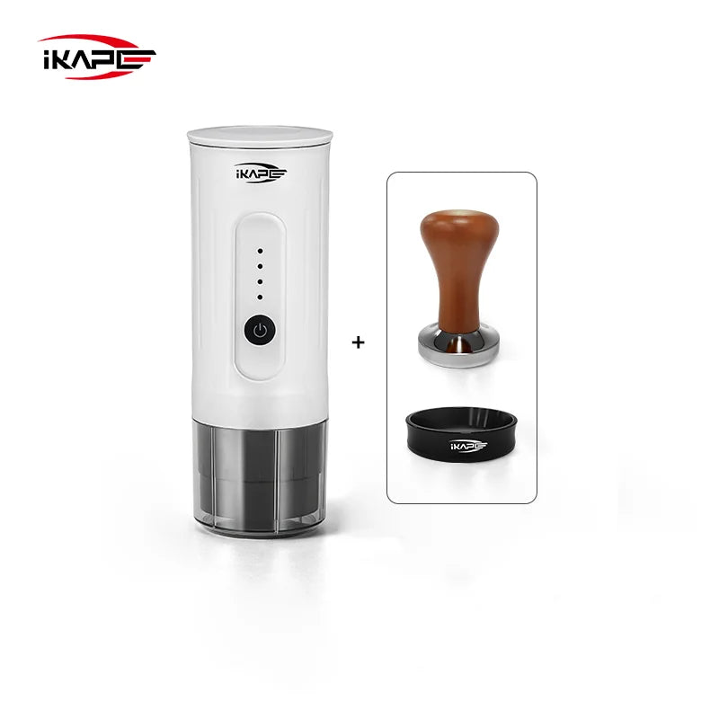 IKAPE Espresso Portable Coffee Machine – 2-in-1 Capsule Espresso Maker - White 3-Piece Set image
