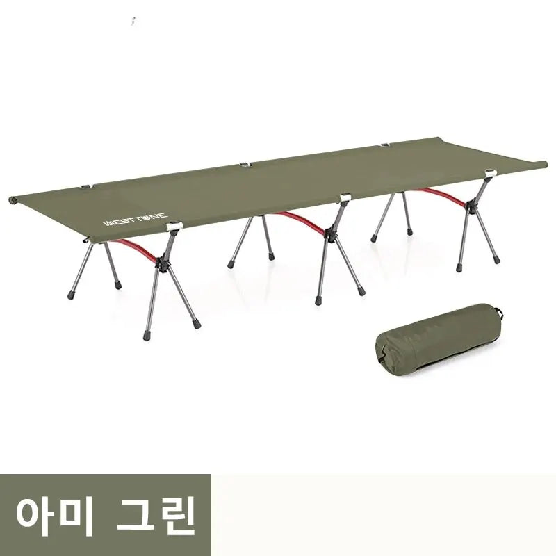 WESTTUNE Camping Cot – Portable Folding Bed for Outdoor Adventures - Army Green image