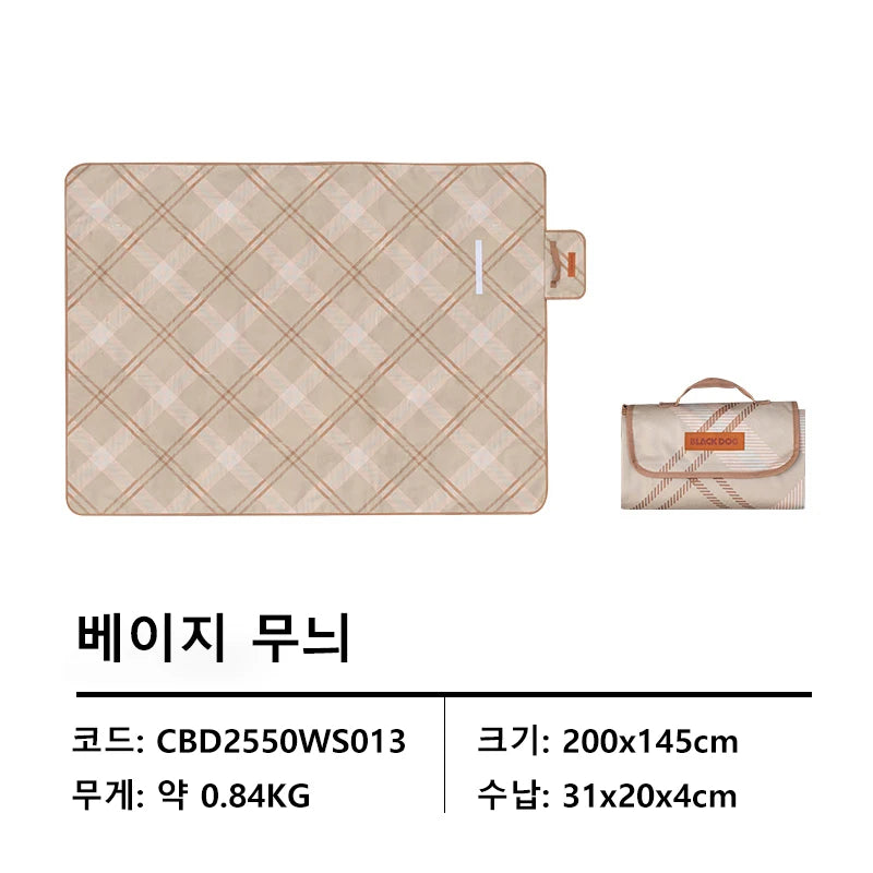 BLACKDOG Summer Picnic Mat – Waterproof &amp; Foldable Beach Blanket - Beige image