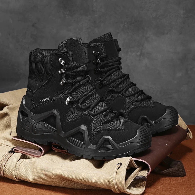 Men Tactical Boots – Straps for Combat, Hiking, and Motorcycle Use image