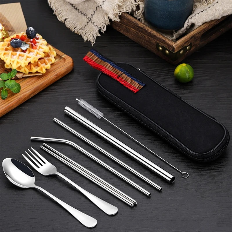 Essential 8-Piece Reusable Travel Cutlery Set for Eco-Conscious Travelers image 4