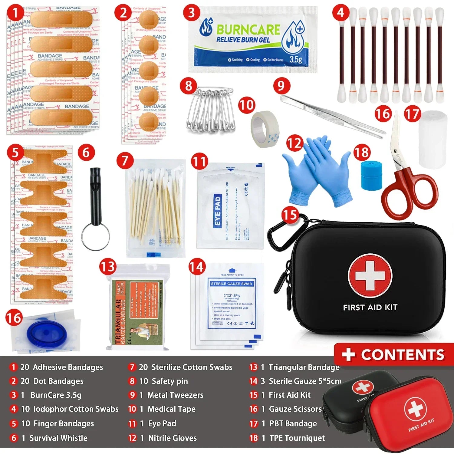 First Aid Kit 26-330 Piece All-Purpose Tactical Emergency Kit image 6