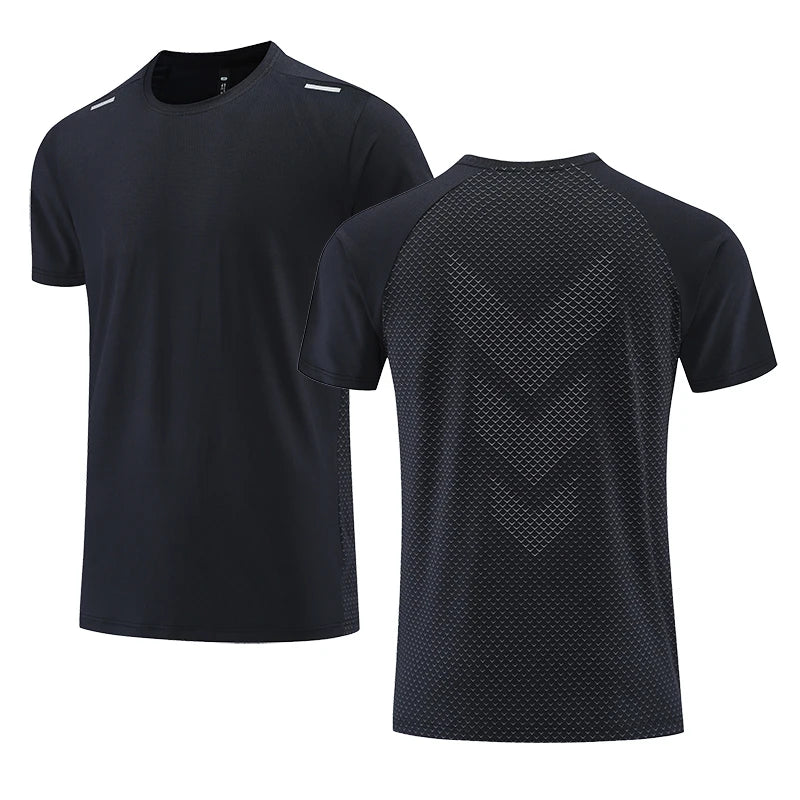 Quick Dry Men's Running T-Shirt – Perfect for Fitness and Casual Sportswear - black R7, XL (170-175cm) image
