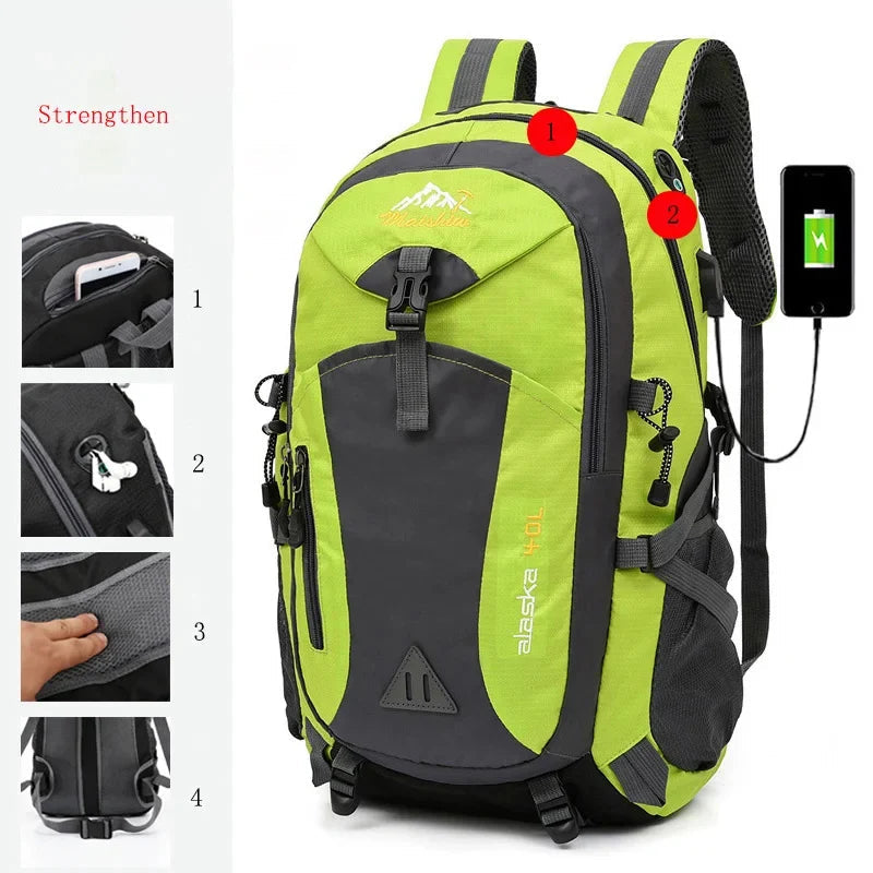 Anti-theft Waterproof Mountaineering Backpack for Outdoor Adventures - Strengthen---Green image
