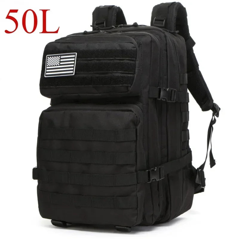50L Travel Backpack for Men – Waterproof Hiking &amp; Camping Bag - Black-50L image