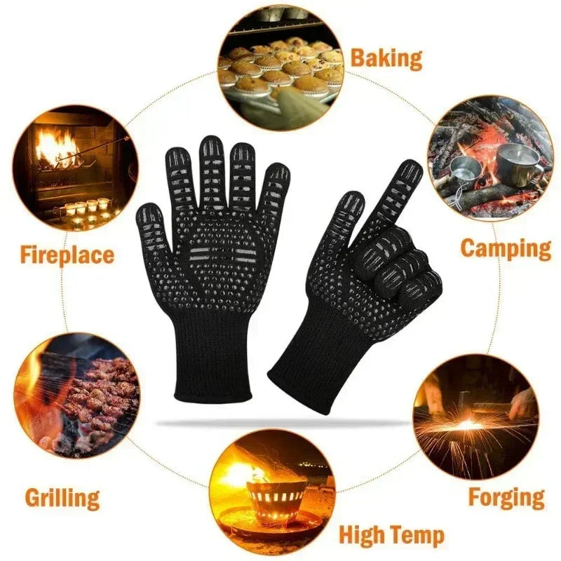One Piece BBQ Gloves – High-Temperature Resistance Oven Mitts image 2