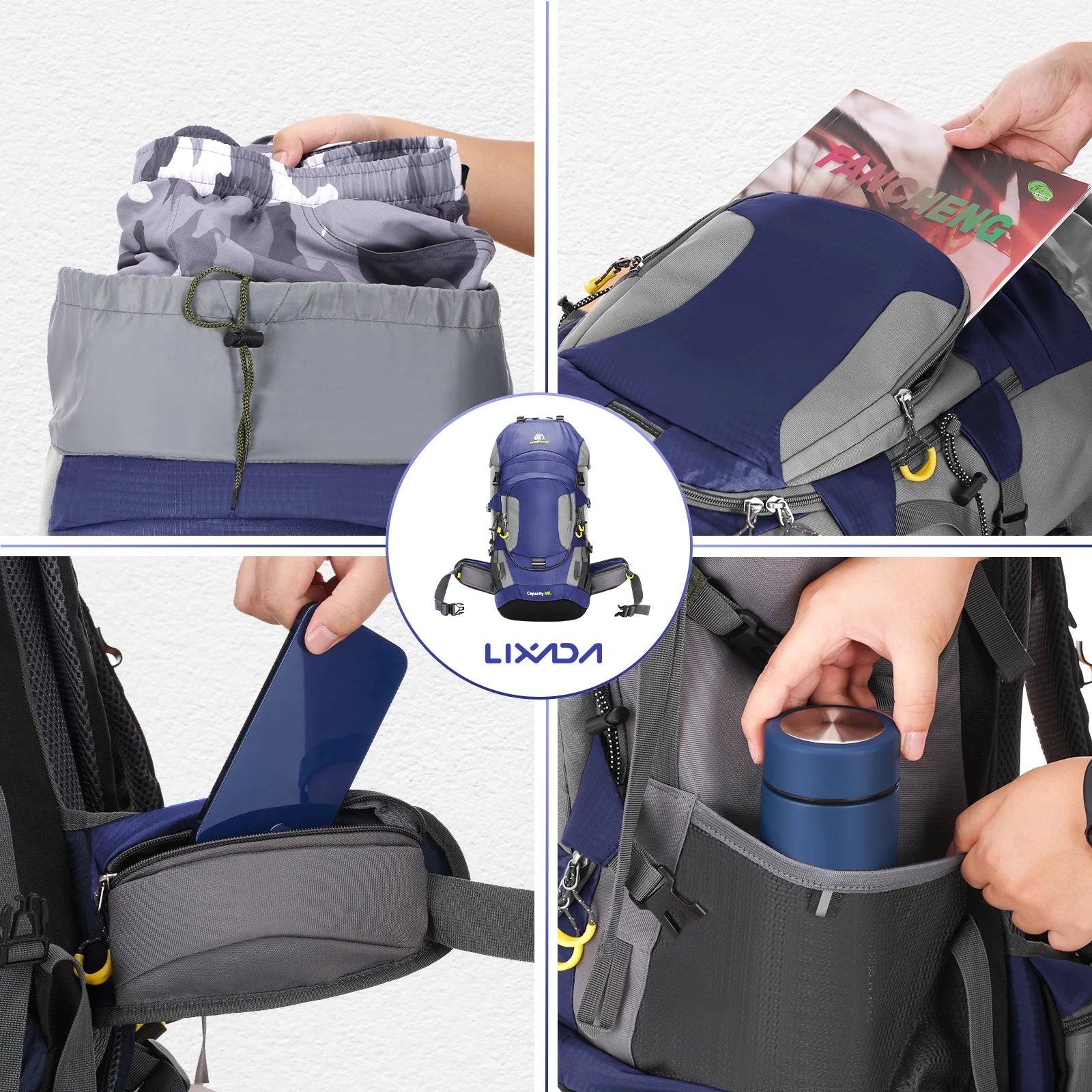 LIXADA 60L Waterproof Hiking Backpack – Versatile Outdoor Adventure Gear image 4