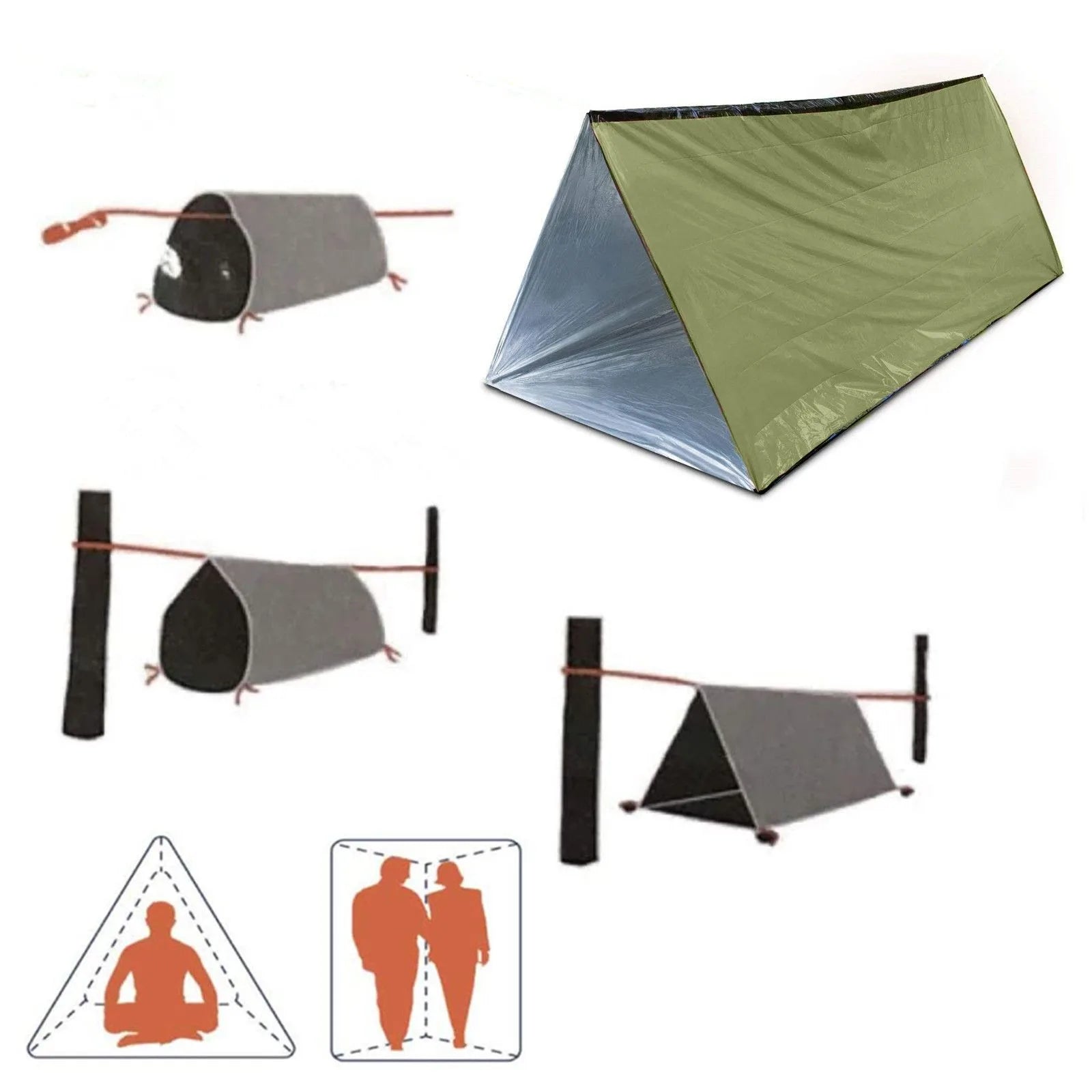 2 Person Emergency Shelter Bivy Survival Tent Kit – Essential Outdoor Gear image 3