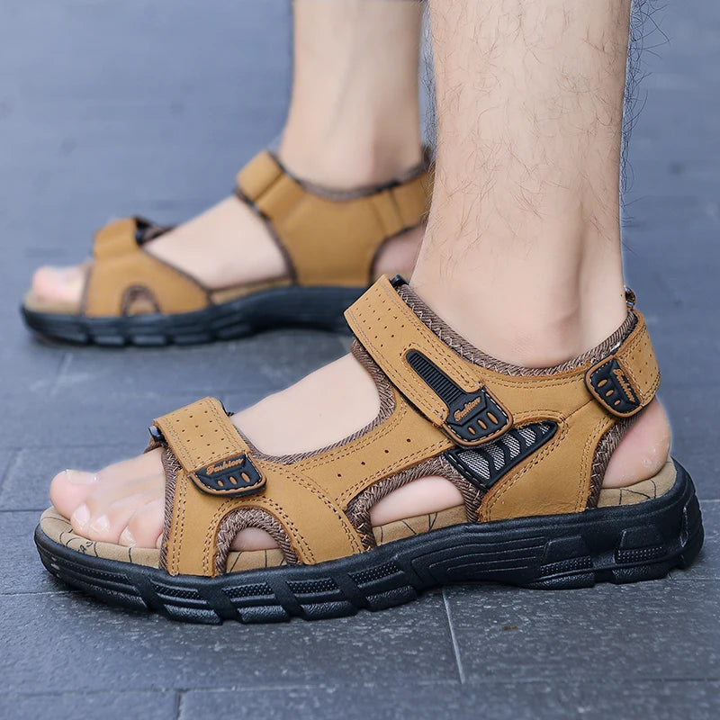 Summer Men's Leather Sandals – Perfect for Beach, Hiking &amp; Outdoor Adventures image 4