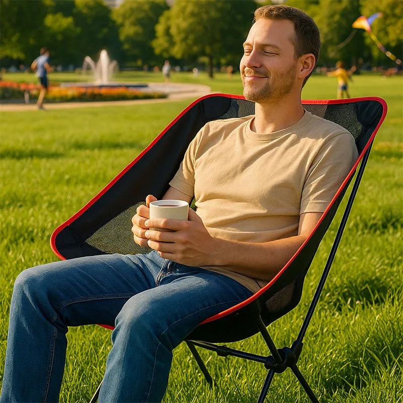 Ultralight Portable Folding Moon Chair – Ideal for Outdoor Adventures image 0