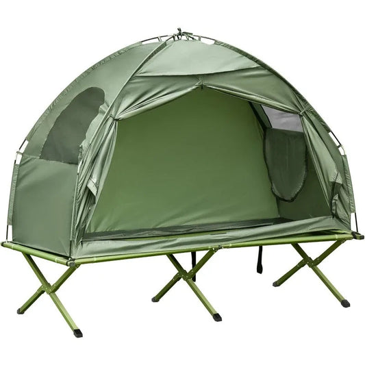 Outsunny Camping Tent Cot – Single Person Off-Ground Shelter Combo image 0