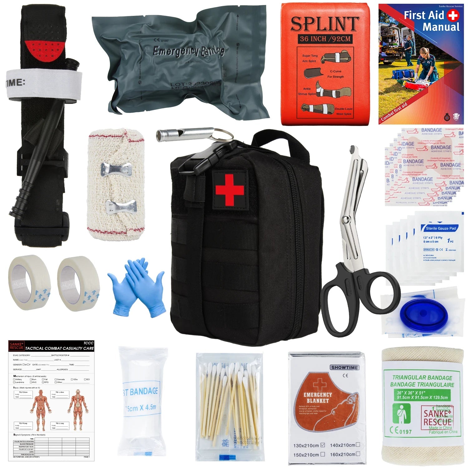 First Aid Kit Outdoor Survival Gear – Essential for Emergency Preparedness - Black IFAK-D image