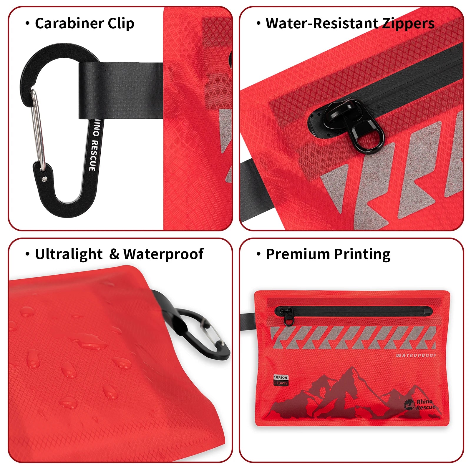 Rhino Rescue Small First Aid Kit – Essential Ultralight Waterproof Medical Kit image 4