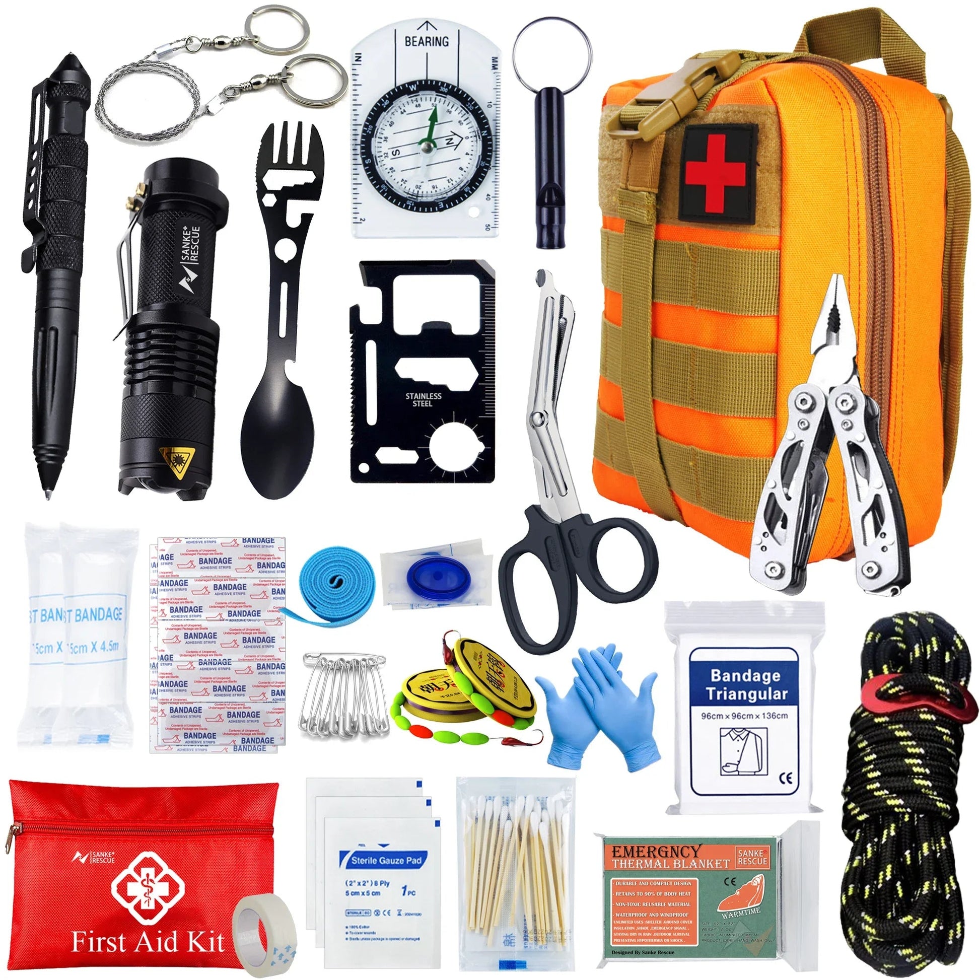 Tactical First Aid Kit – Essential Survival and Self-Defense Gear - Orange Set image