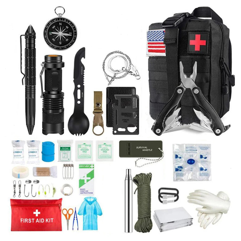 Comprehensive Survival First Aid Kit for Outdoor Adventures - Black Set image