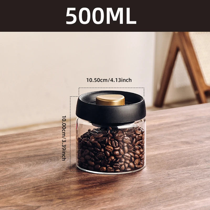 Vacuum Sealed Jar for Fresh Coffee Bean Storage – Kitchen Essential - 500ML image