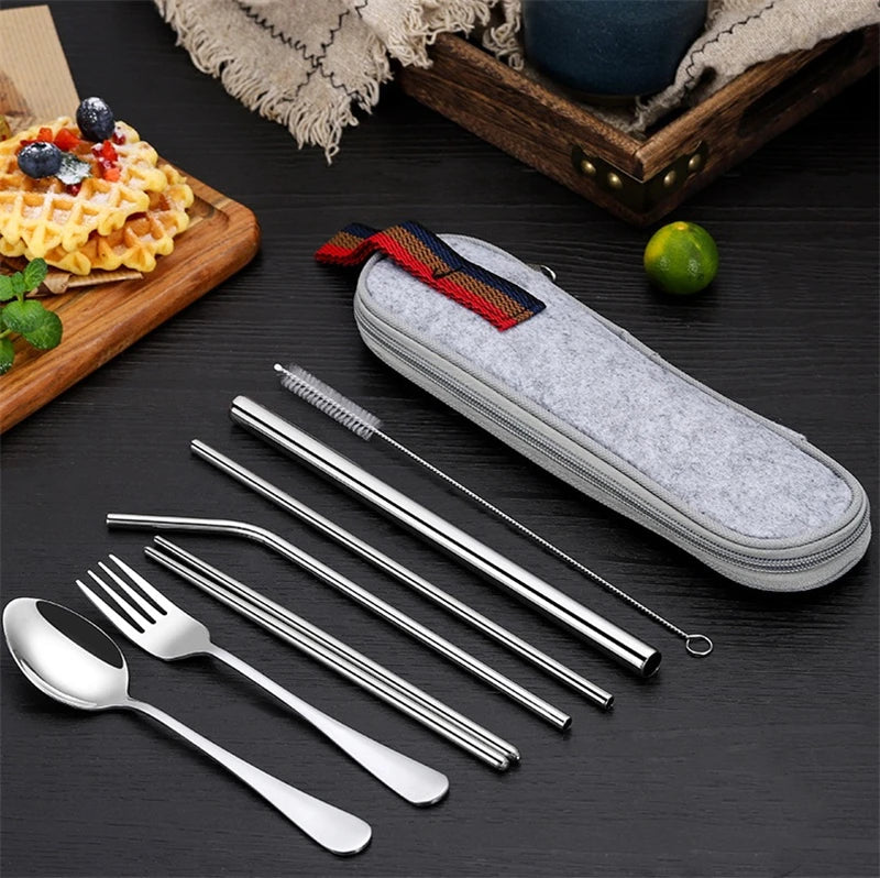 Essential 8-Piece Reusable Travel Cutlery Set for Eco-Conscious Travelers image 5