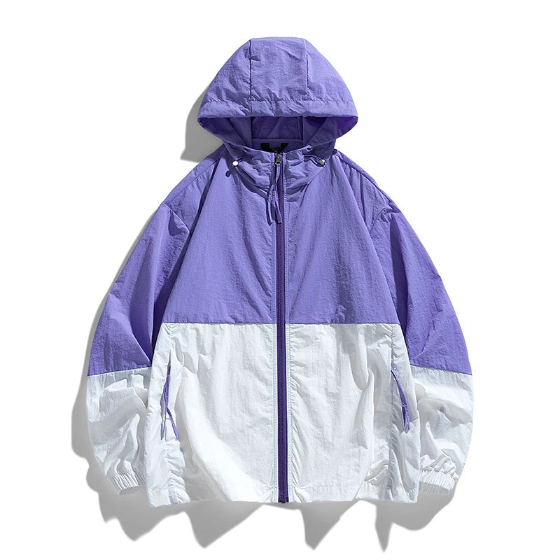 Men’s Thin Summer Waterproof Jacket – Perfect for Outdoor Adventures - HCGD-6102-Purple, (AS) 2XL or (EU) L image