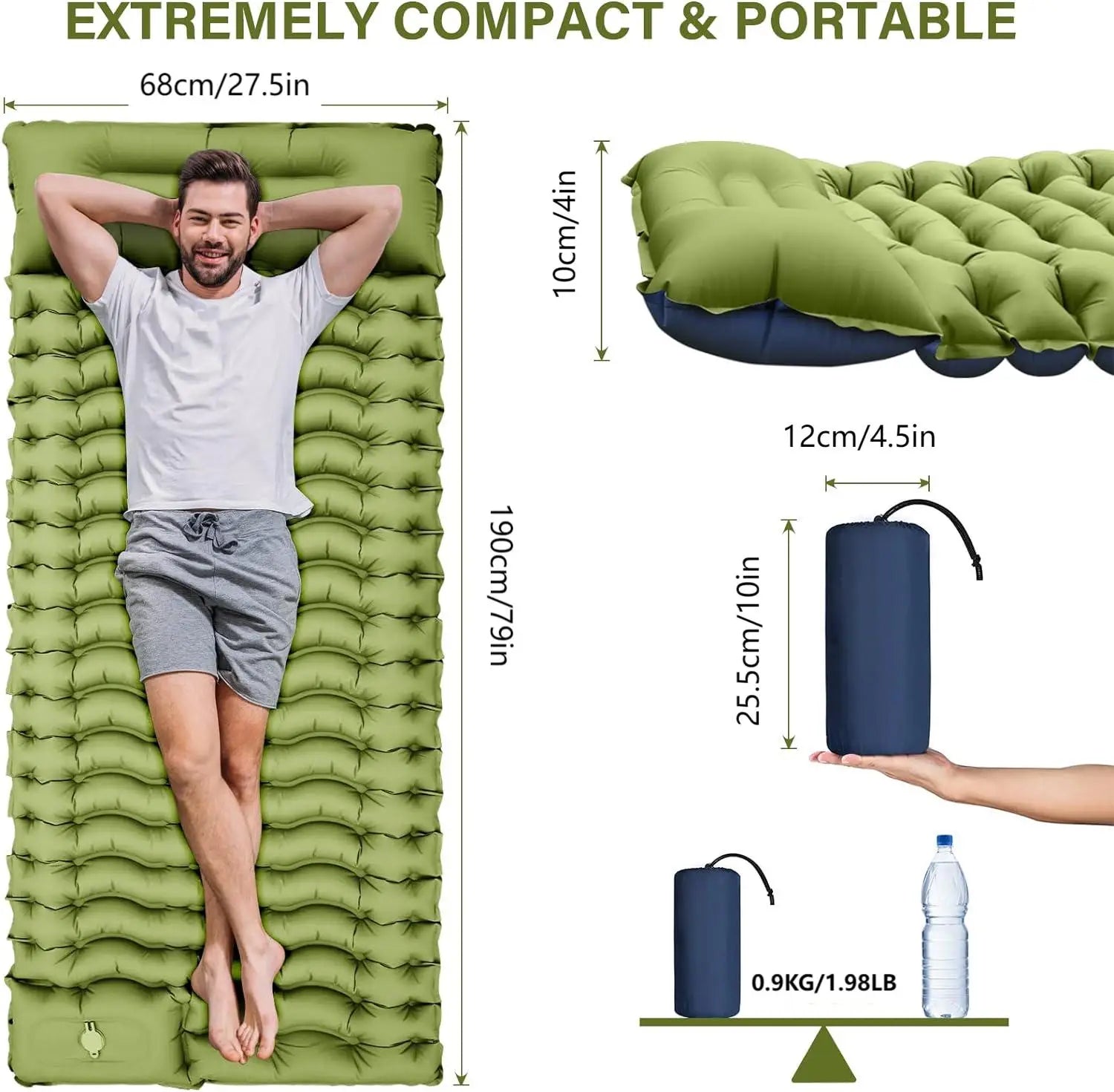 Outdoor Camping Super Thick 4-Inch Inflatable Sleeping Mat image 0