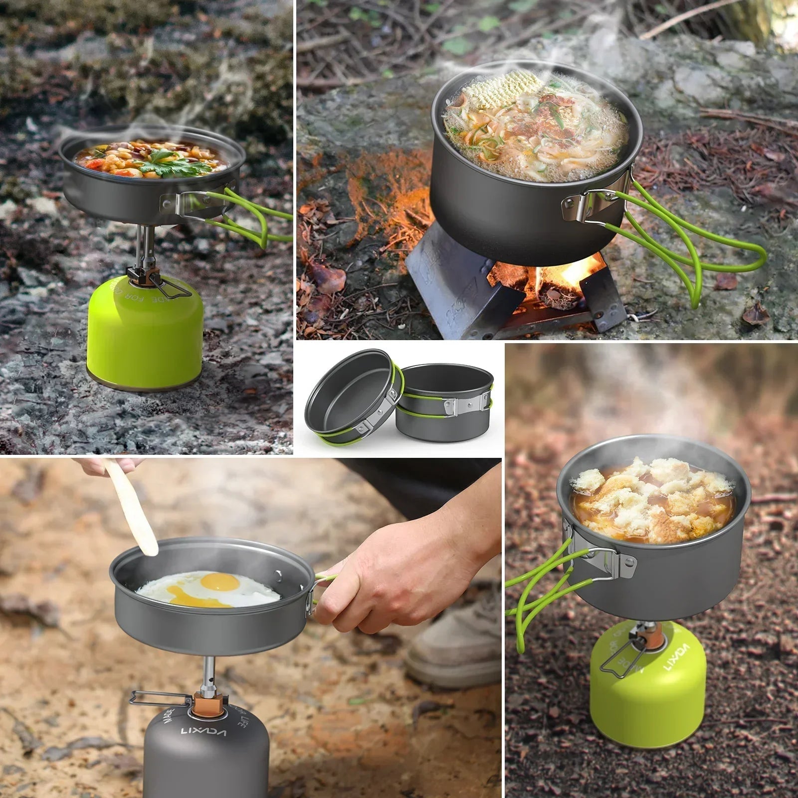 Lixada Portable Outdoor Tableware – Camping Cookware Set for 2-3 People image 0