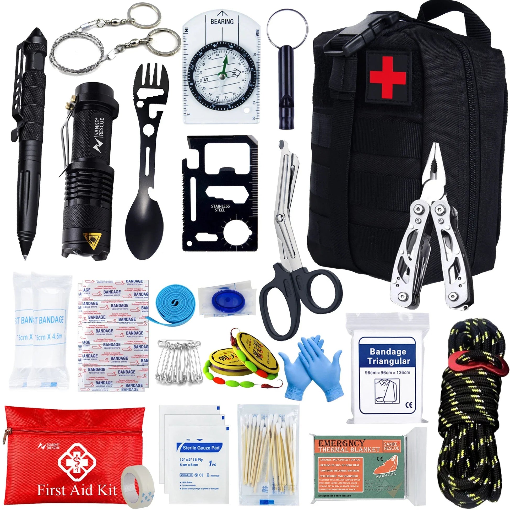 Tactical First Aid Kit – Essential Survival and Self-Defense Gear - Black Set image