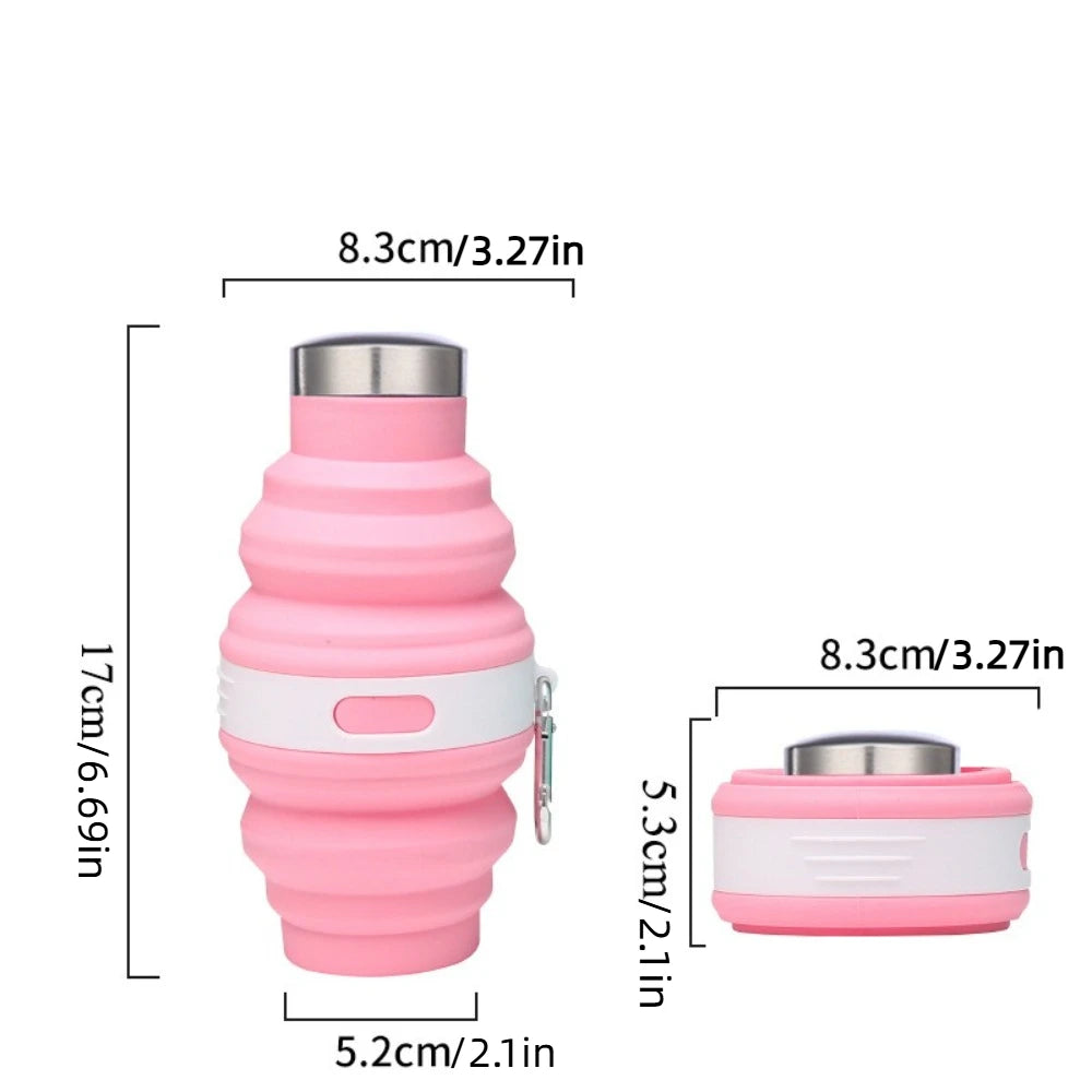 Reusable Collapsible Water Bottles – Silicone Hiking Cups with Carabiner image 5