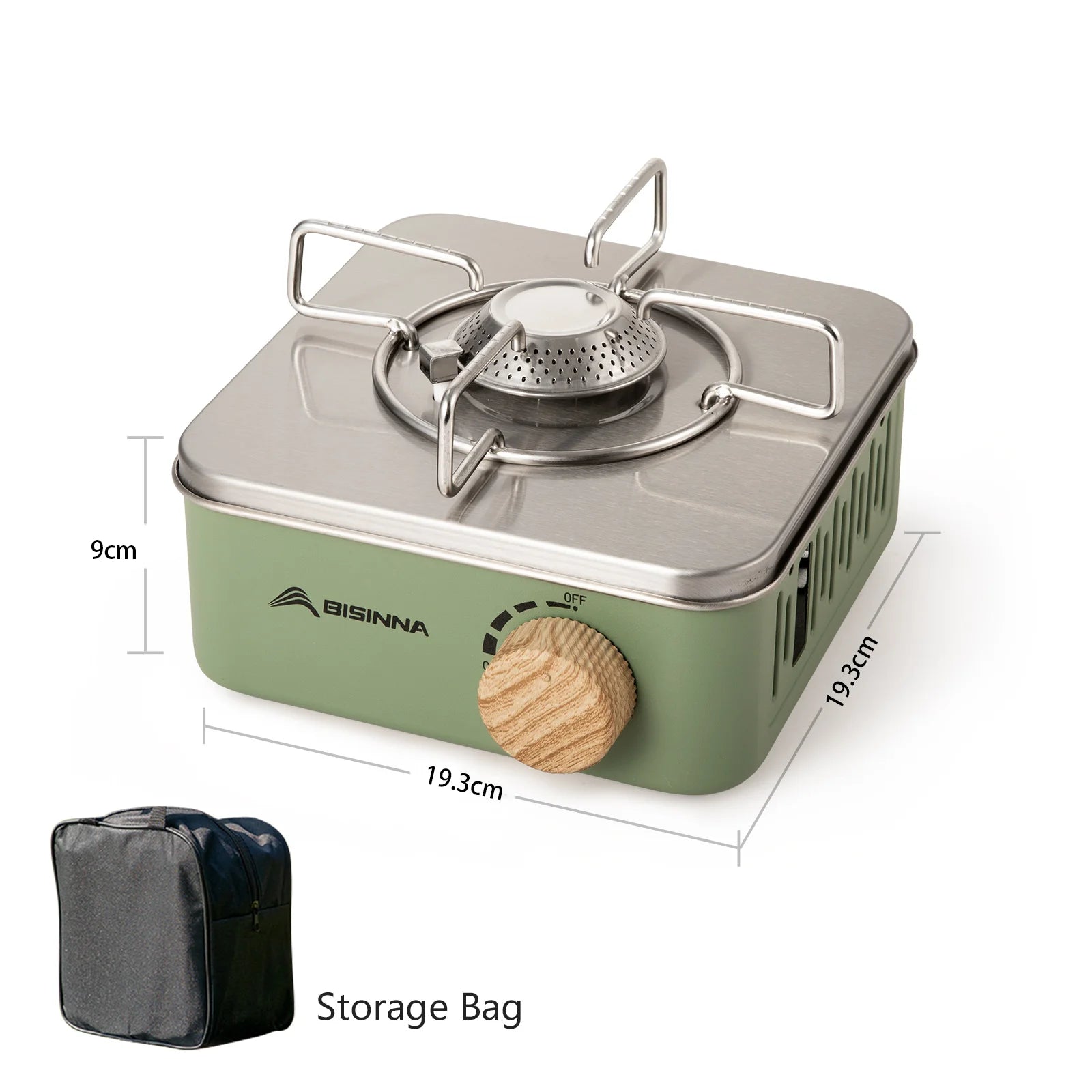 BISINNA Camping Gas Stove – Portable High Firepower Outdoor Gas Burner - Green image