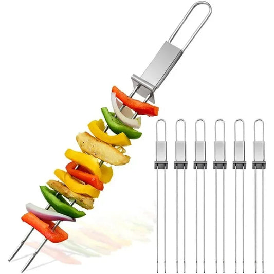 Premium Stainless Steel BBQ Skewers – Perfect for Outdoor Cooking Enthusiasts image 0