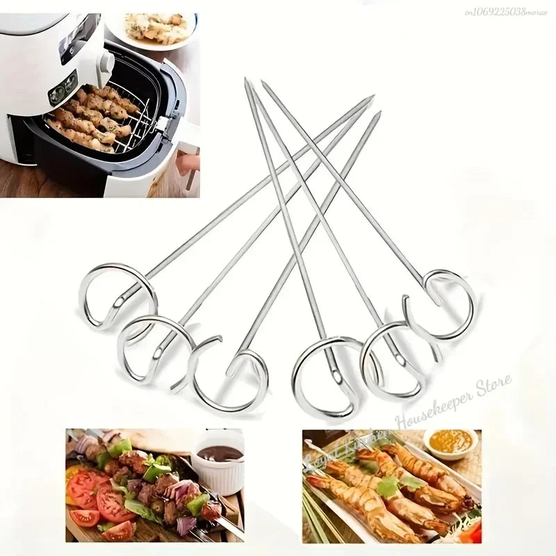 Premium 304 Stainless Steel BBQ Skewers – Perfect for Air Fryers &amp; Ovens image 1