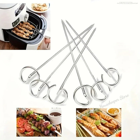 Premium 304 Stainless Steel BBQ Skewers – Perfect for Air Fryers &amp; Ovens image 1