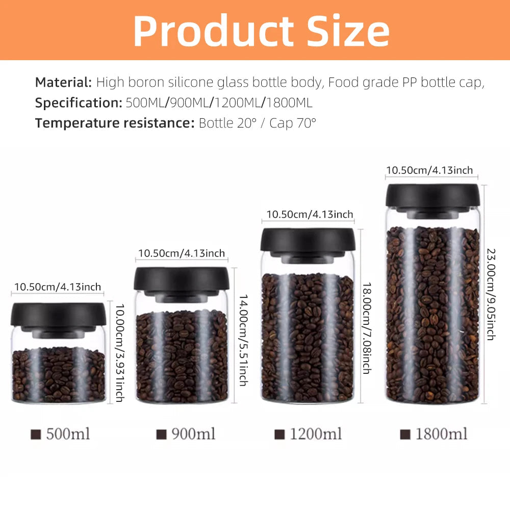 Vacuum Sealed Jar for Fresh Coffee Bean Storage – Kitchen Essential image 5