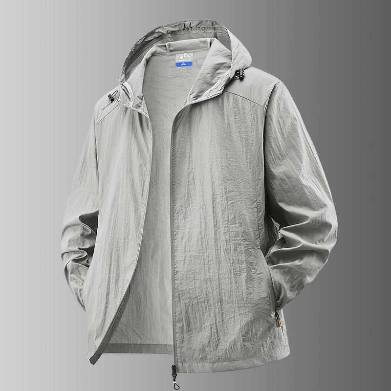 Summer Waterproof Hiking Jackets for Men – Versatile Outdoor Gear - Light Grey, M 155CM 50-57Kg image